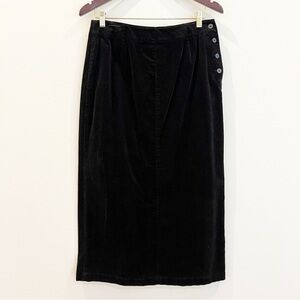 Vintage Corduroy Skirt Womens 10P Black Long Pencil Cowgirl Western Westbound
